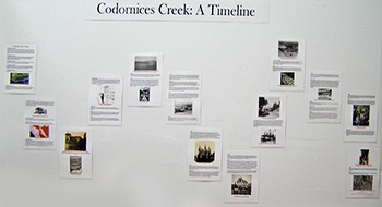  photo of timeline on one wall of exhibit 